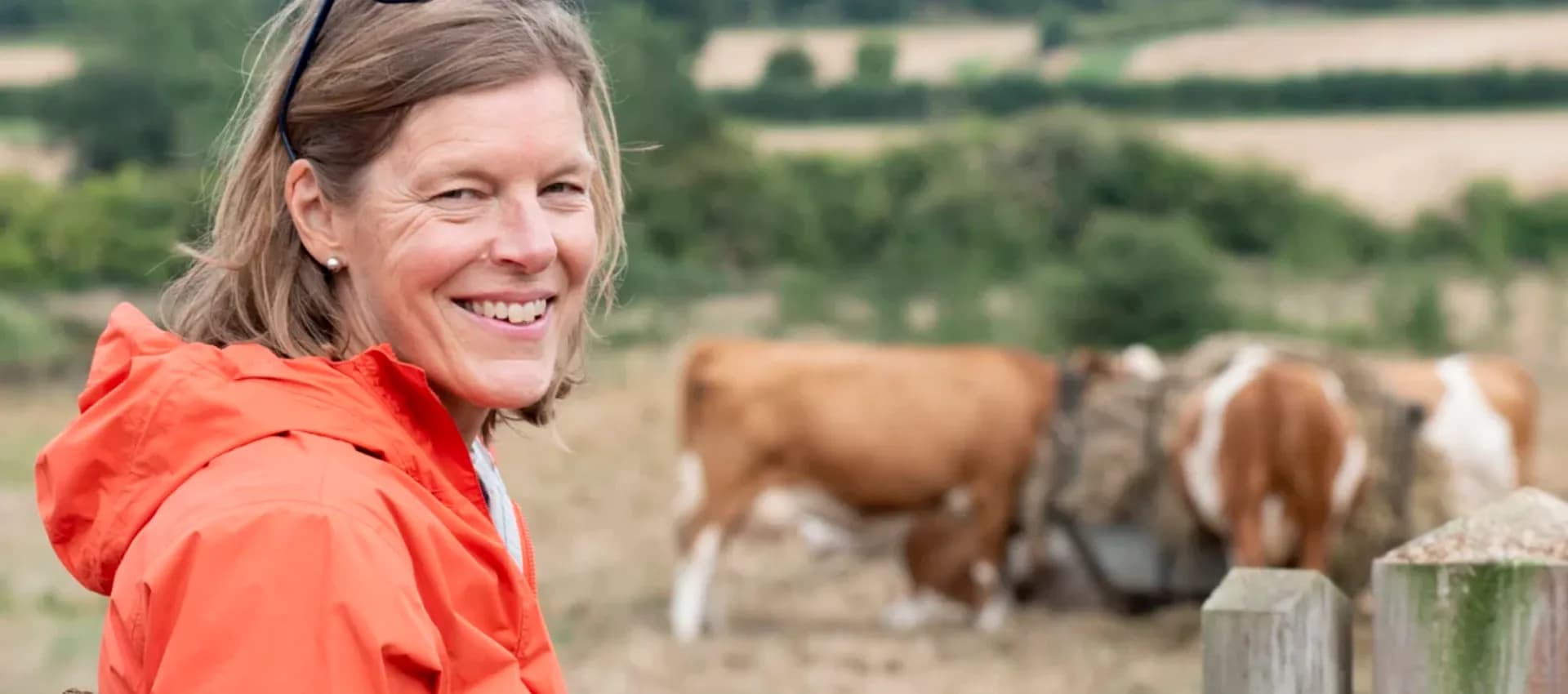 Lucy Williamson with cows