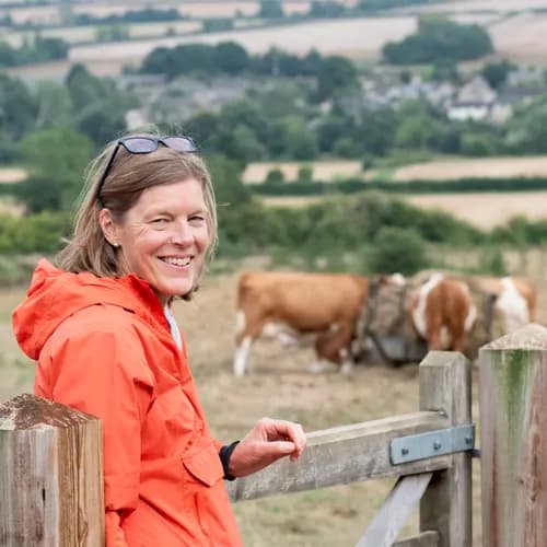 Lucy Williamson with cows