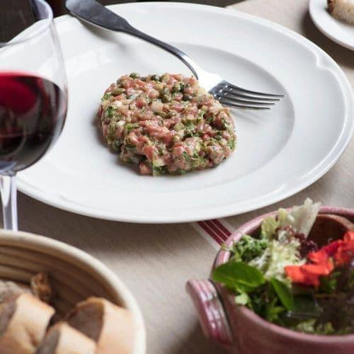 Steak tartare on a plate