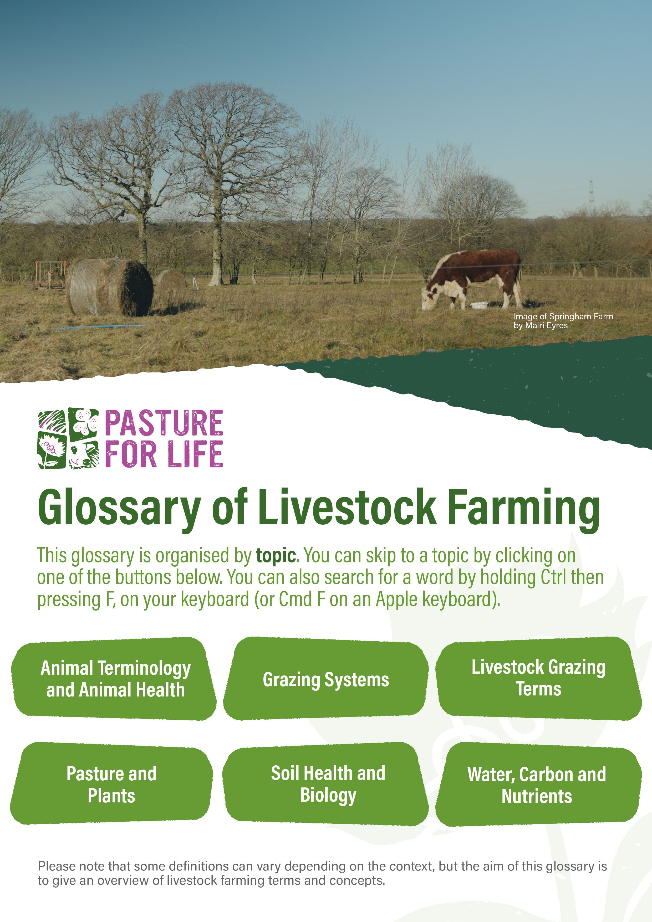 Glossary of Livestock Farming (By Topic)