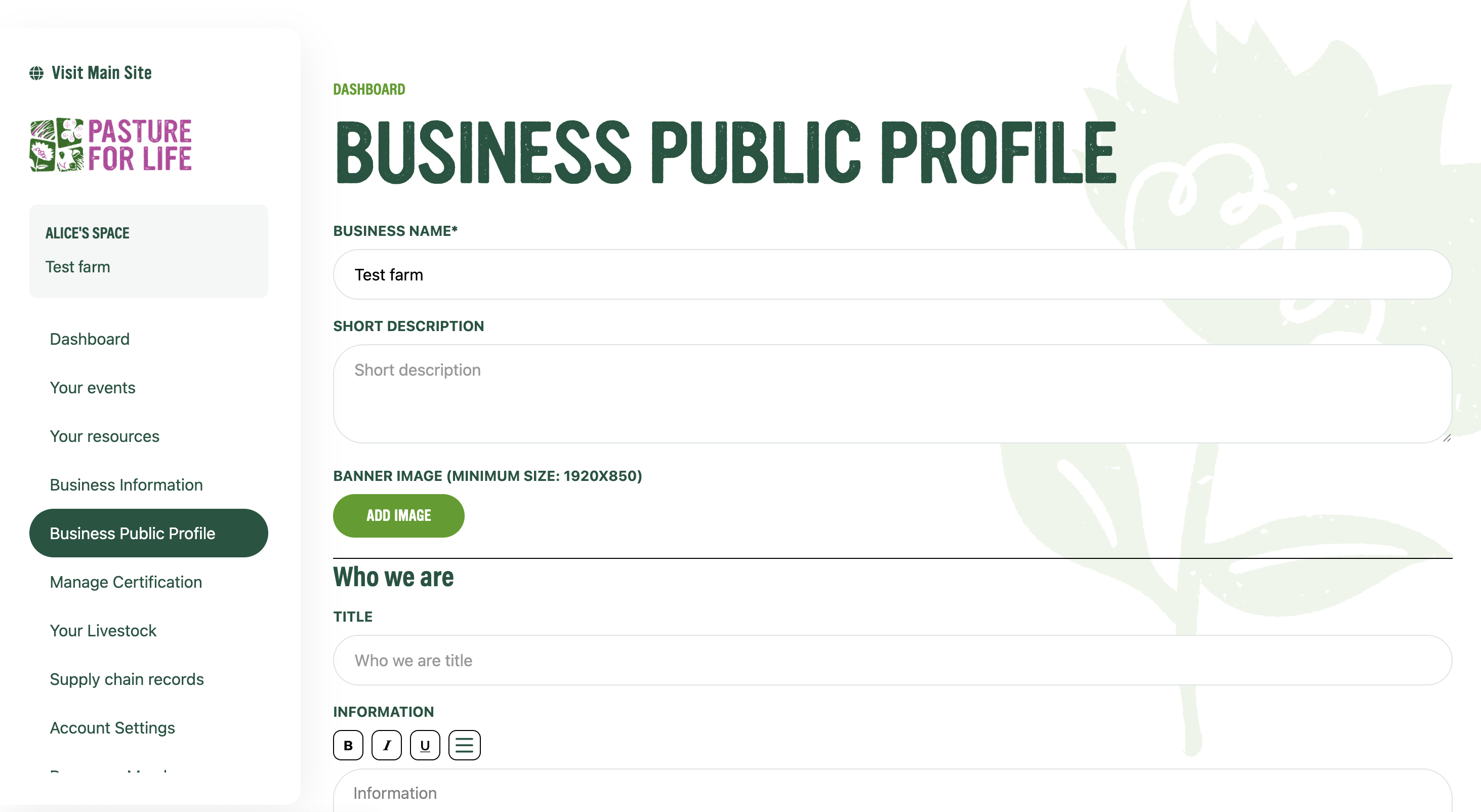 Farm profile